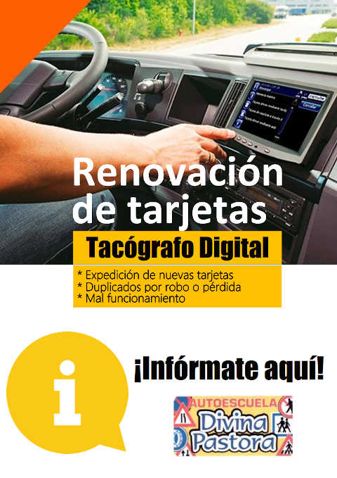 Logo cartel renovación tarjeta tacógrafo digital